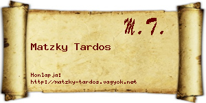 Matzky Tardos névjegykártya